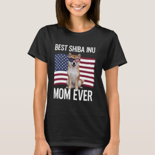 T-shirt Meilleure maman Shiba Inu jamais 4 juillet chien p