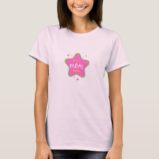 T-shirt Meilleure Maman Star Graphisme Design Fête des mèr (Devant)