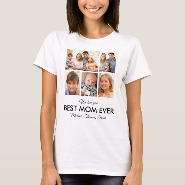 T-shirt Meilleure Maman Toujours Fête des mères Collage ph (Devant)