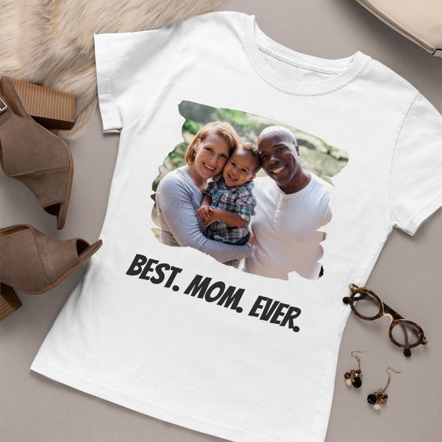 T-shirt Meilleure maman Toujours personnalisée Photo de fa (Créateur téléchargé)