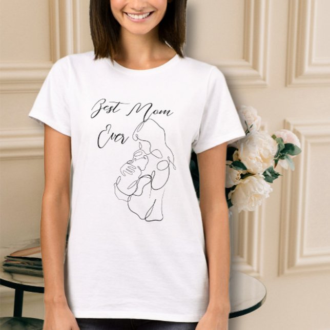 T-shirt Meilleure maman toujours tendance une ligne bébé m (Créateur téléchargé)