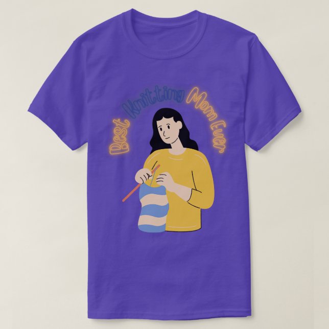 T-shirt meilleure maman tricot jamais 91 (Design devant)