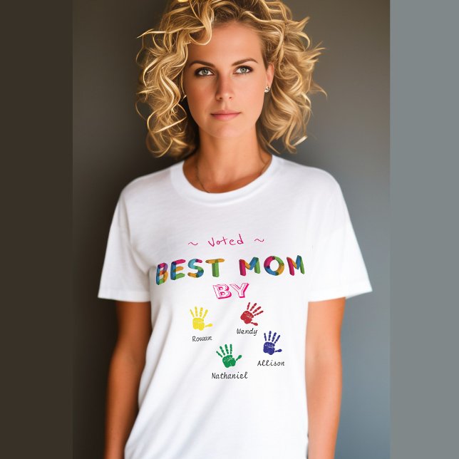 T-shirt Meilleure maman votée par la Fête des Mères Person (Créateur téléchargé)