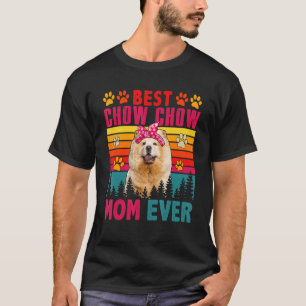 T-shirt Meilleure Mère Chow Chow Rétro Vintage Tête de Chi