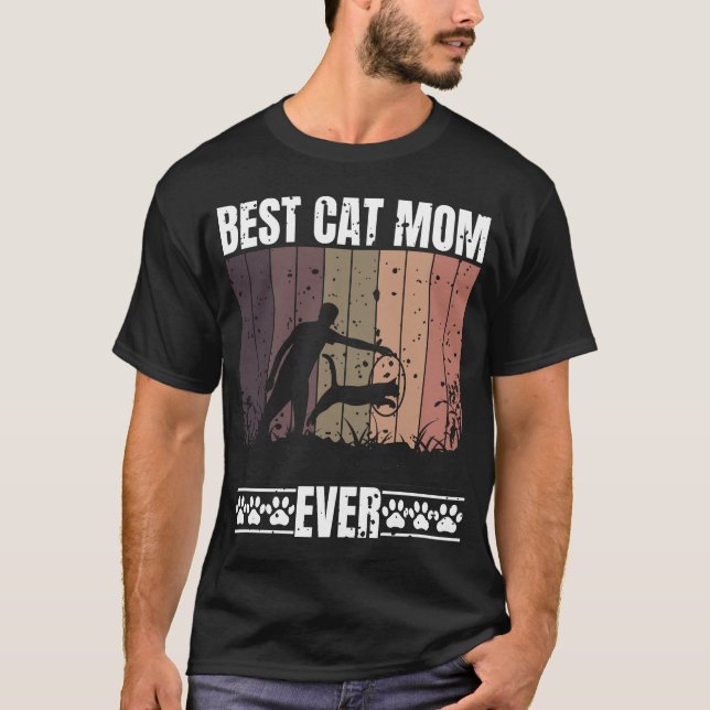 T-shirt meilleure mère de chat (Devant)