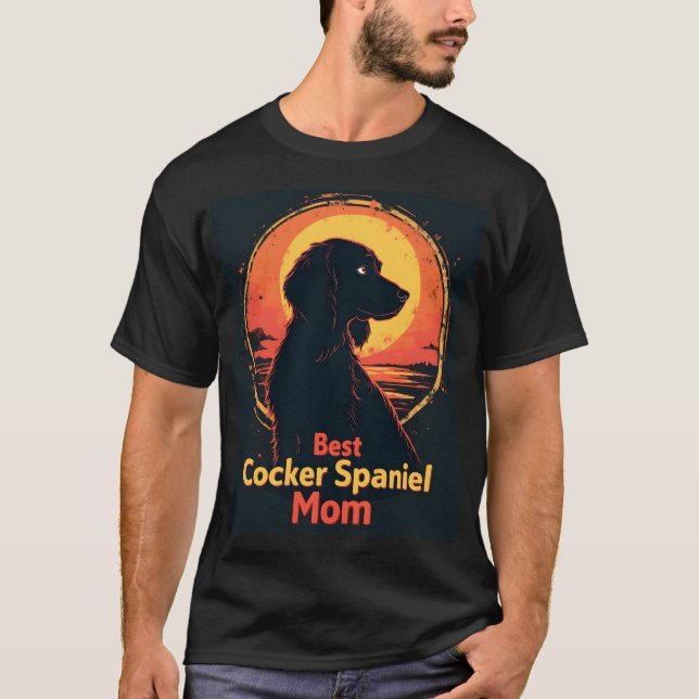 T-shirt Meilleure Mère de Chien Maman - T-Shi Cocker Spani (Devant)