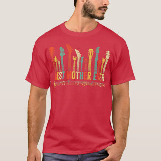 T-shirt Meilleure Mère Jamais Guitare Amour Drôle Moth Gui