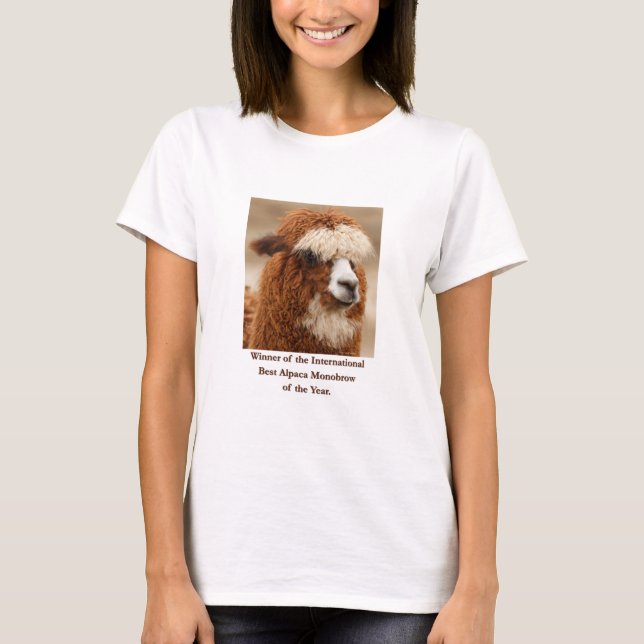 T-shirt Meilleure Monobrow d'Alpaca (Devant)