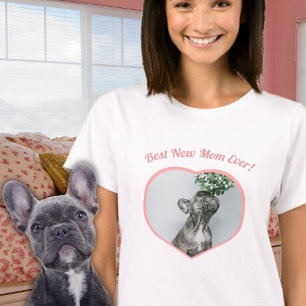 T-shirt Meilleure nouvelle mère Baby Photo Baby Girl Heart