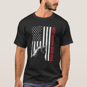 T-shirt Meilleure Ours Grampa Jamais USA Drapeau américain