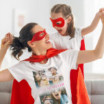 T-shirt Meilleure photo de maman Ever 4<br><div class="desc">T-shirt mère personnalisée avec un collage photo 4,  une couverture blanche,  le dicton "BEST MUM EVER" dans une police de dégradé rose unique,  leur nom,  et les noms des enfants.</div>