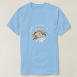 T-shirt Meilleure photo grand-pop du monde en Flower Custo