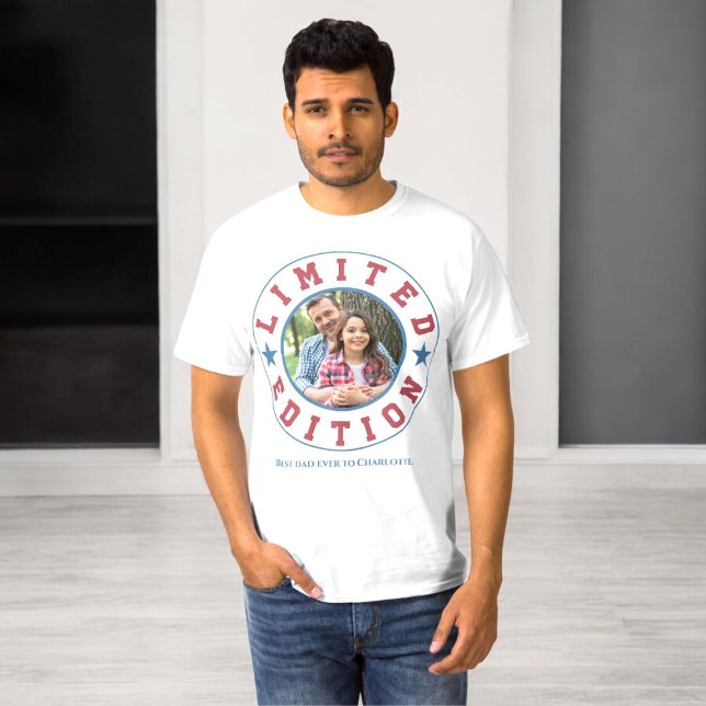 T-shirt Meilleure photo papa en édition limitée (best dad limited edition modern fun photo t-shirt)