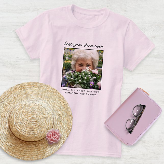 T-shirt Meilleure photo personnalisée de grand-mère (Créateur téléchargé)