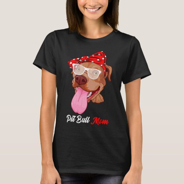 T-shirt Meilleure Pitbull Maman Jamais Drôle Chien Maman V (Devant)