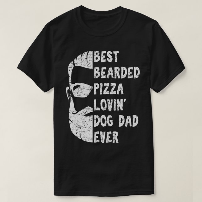 T-shirt Meilleure Pizza Portée Meilleur Chien Aimant Papa  (Design devant)