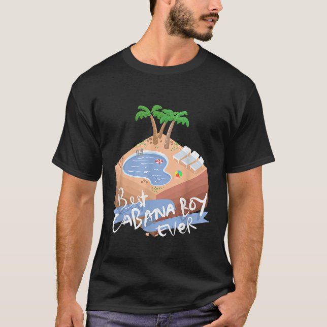 T-shirt Meilleure Scène De Plage De Cabana Boy Avec Palmie (Devant)