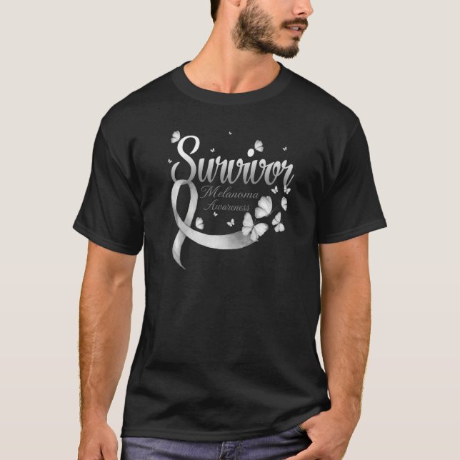 T-shirt Meilleure sensibilisation au mélanome des survivan (Devant)