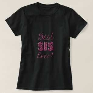 T-shirt Meilleure Sis Jamais Typographie Florale Fleurs Ro