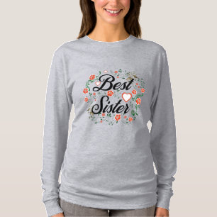 T-shirt Meilleure Soeur Élégante Design Floral