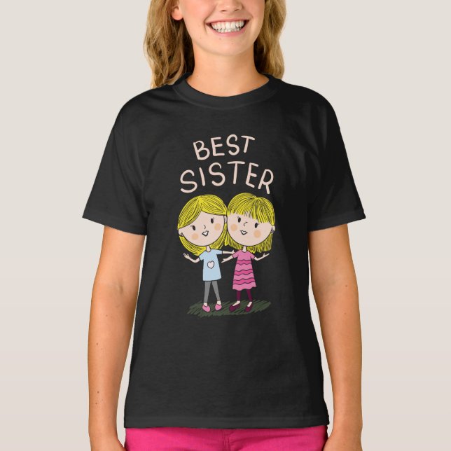 T-shirt Meilleure Soeur Funny Mignonne Fille (Devant)
