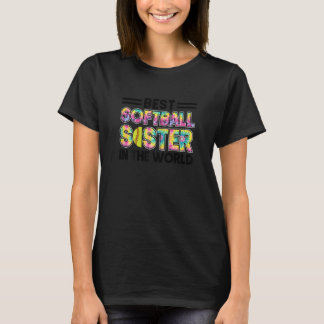 T-shirt Meilleure softball féminine soeur du monde softbal