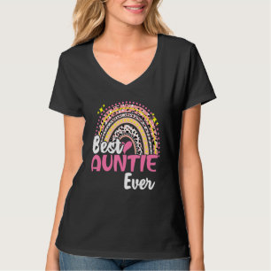 T-shirt Meilleure Tante Jamais Drôle Léopard Rose Mère Arc
