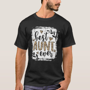 T-shirt Meilleure tante Jamais Femmes Leopard Décor Tante