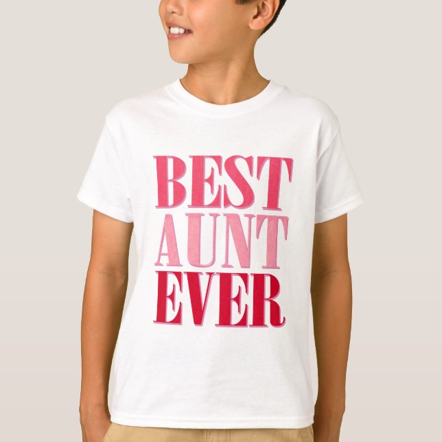 T-shirt Meilleure Tante Jamais Rose Texte (Devant)
