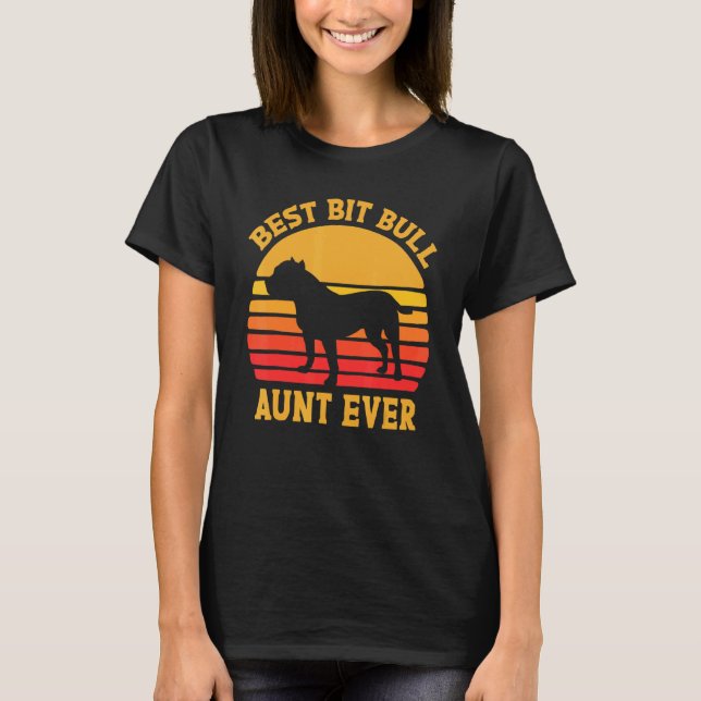 T-shirt Meilleure Tante Pitbull Ever Tante (Devant)