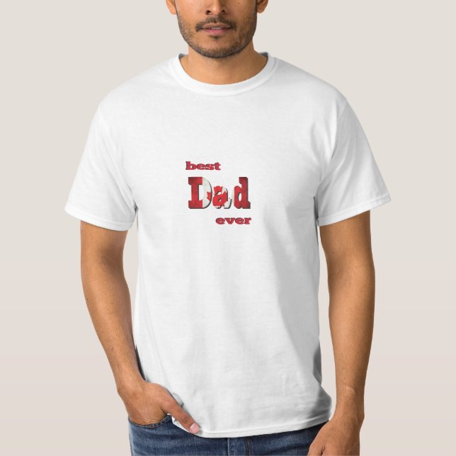 T-shirt Meilleure typographie du père canadien (Devant)