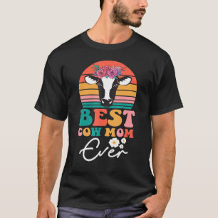 T-shirt Meilleure vache Maman Ever Vache Ferme agricole Ré