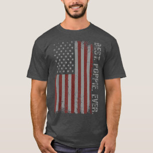 T-shirt Meilleure variété Vintage jamais American Flag Pèr