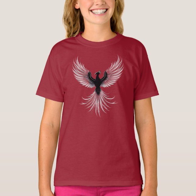T-shirt Meilleure vente silhouette Phoenix en ascension (Devant)
