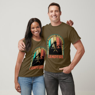 T-shirt Meilleure vie feu de camp mot art