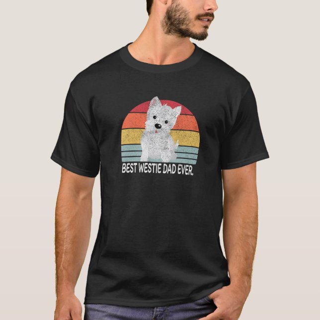 T-shirt Meilleure Westie Papa Ever West Highland Terrier D (Devant)