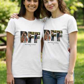 T-shirt Meilleures Amies Collage Photo Moderne Chic