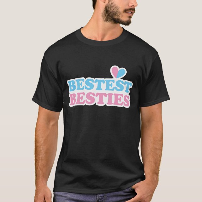 T-shirt MEILLEURES BESTIES avec les coeurs mignons BFF mei (Devant)