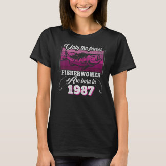 T-shirt Meilleures Pêcheuses Nées 1987 Femmes 36e annivers
