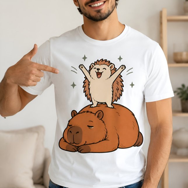 T-shirt Meilleurs Amis Capybara Hérisson Mignon (Créateur téléchargé)