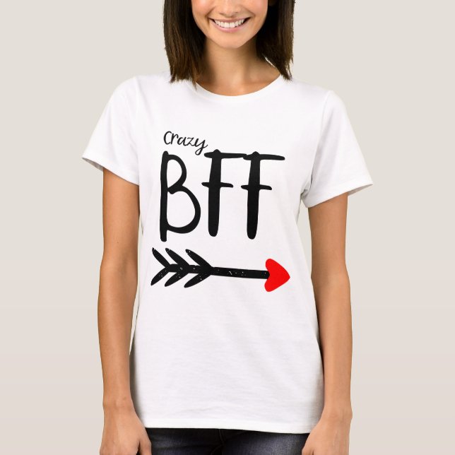 T-shirt Meilleurs amis d'amitié de flèche de BFF (Devant)