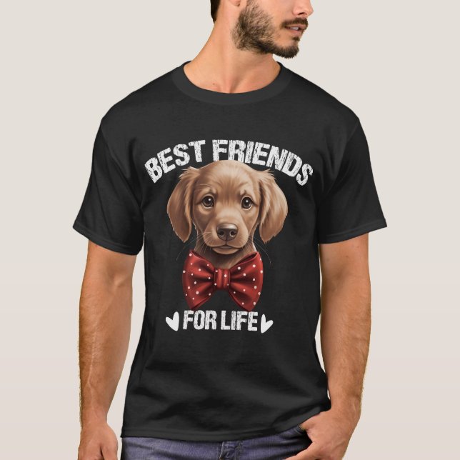 T-shirt Meilleurs amis de la vie mignonne chiot (Devant)