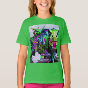 T-shirt Meilleurs amis - Dragon et dinosaure en promenade