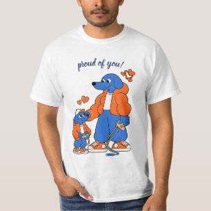 T-shirt Meilleurs amis : Duo de Blue Dog père et fils ( Or