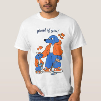 T-shirt Meilleurs amis : Duo de Blue Dog père et fils ( Or