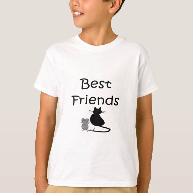 T-shirt Meilleurs amis-- Souris et chat (Devant)