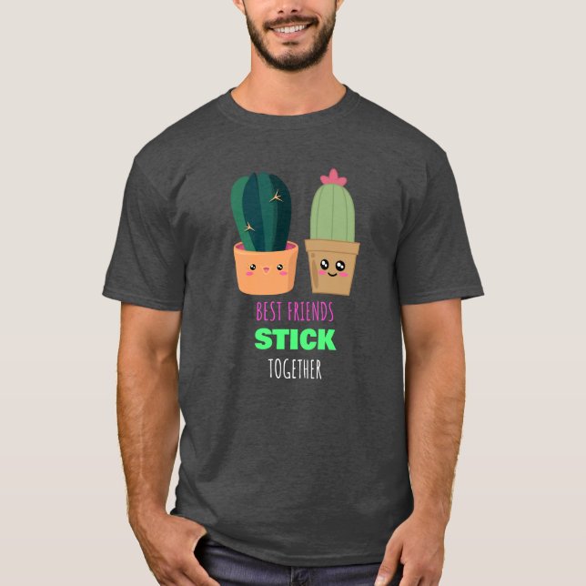 T-shirt Meilleurs amis s'unissent - Cute Cactus Pun (Devant)