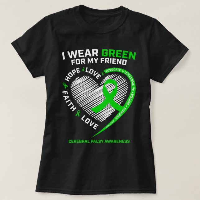 T-shirt Meilleurs Cadeaux D'Ami Je Porte Vert Pour Mon Ami (Design devant)
