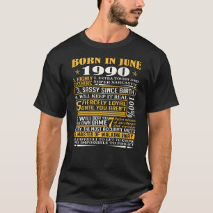 T-shirt Meilleurs Faits Nés En Juin 1990 31E Anniversaire