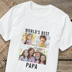 T-shirt Meilleurs Papas du Monde Petits-Enfants 3 Collage 